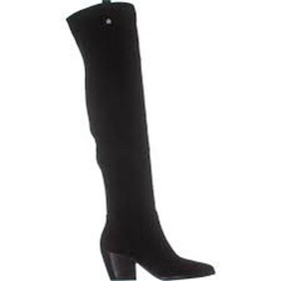 NWOB-Michael Kors Harlow Black Suede Pointed Toe Over-The-Knee Boots Size 6 - Picture 3 of 7